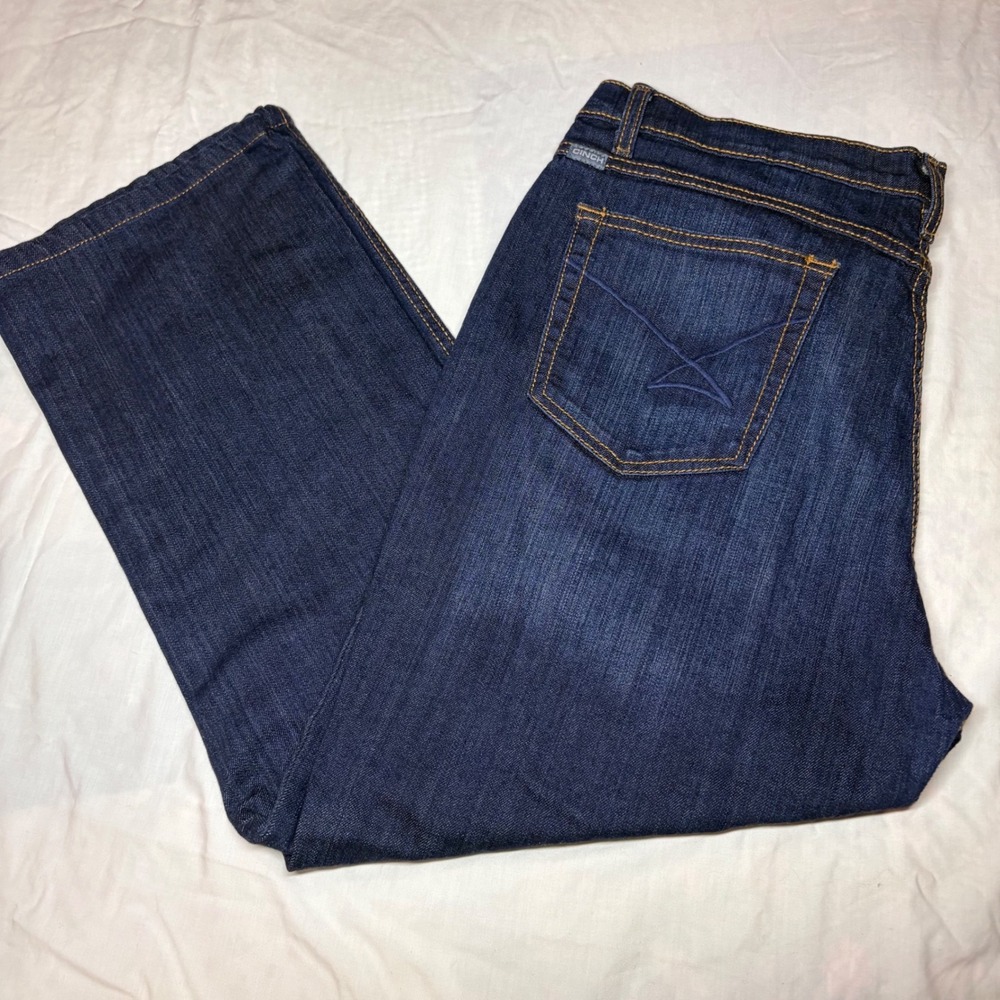 Cinch Jenna Relaxed‎ Jeans Womens 34/17 R Dark Wash Straight Leg MJ80152071 Blue